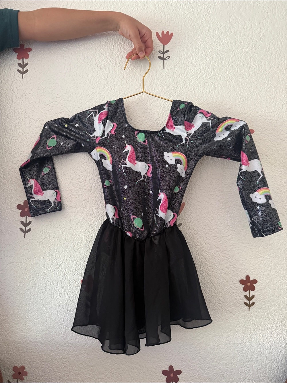 Kids Unicorn Dance Costume - Black with Pink Accents